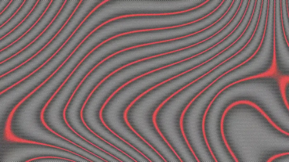 Costura, a red and monochrome visual running in LumaDeck