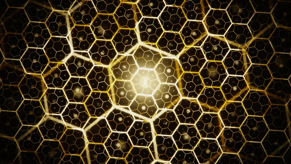 Maya — golden hexagonal lattice glowing from its core