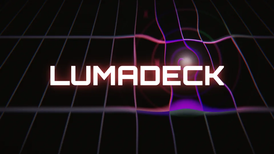 LUMADECK branding composed over the lattice scene