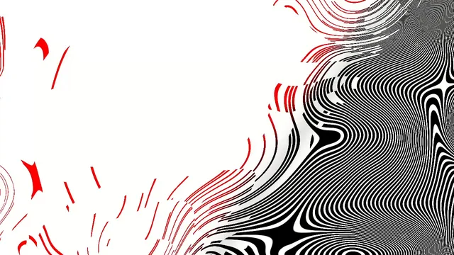 Lo que queda — red ink over black and white currents