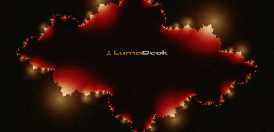 Fractal visual — red and gold fire