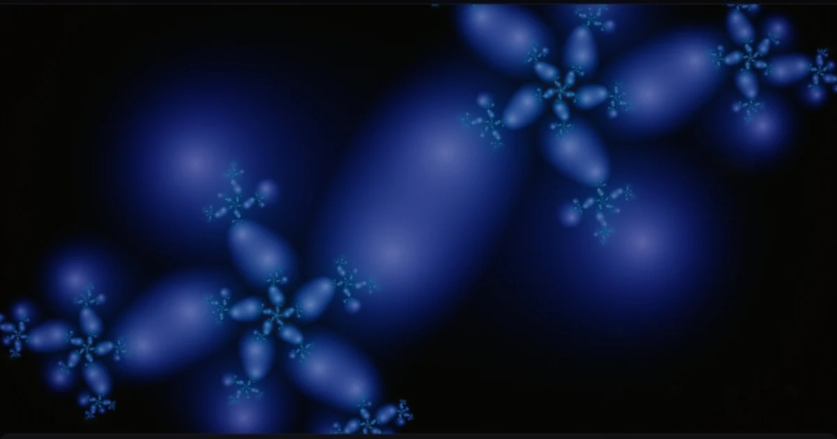 Julia set fractal — blue ambient visual on tablet