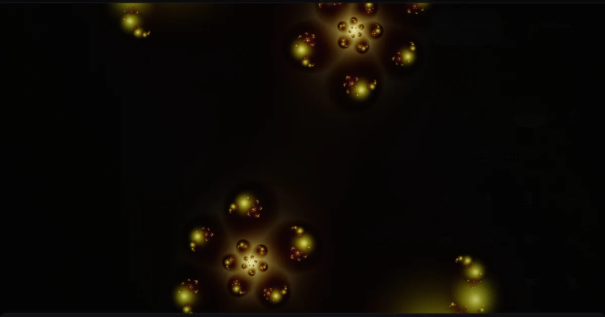 Golden orbit trap fractals — tablet view