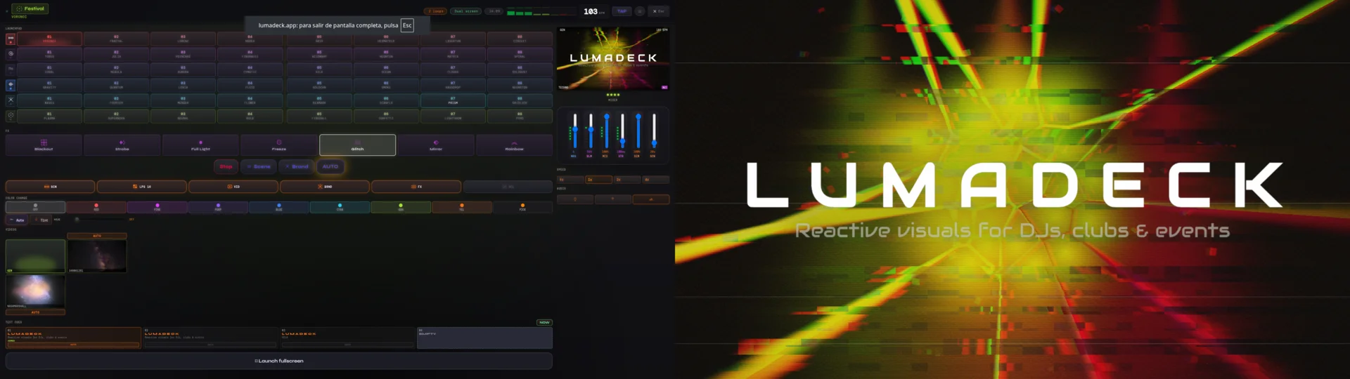 LumaDeck reactive visual — burst