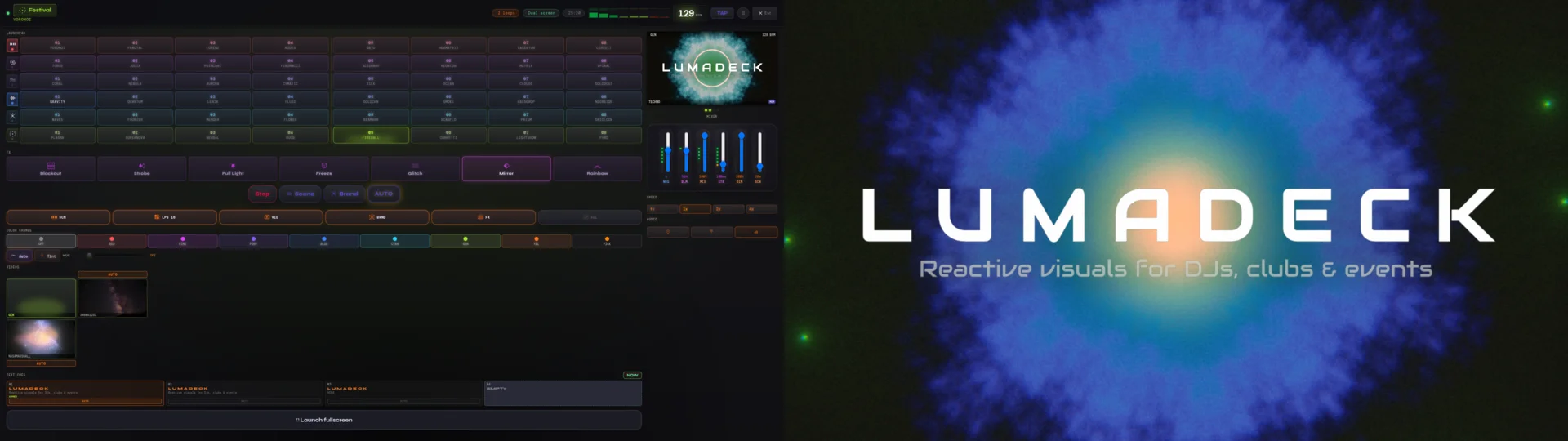 LumaDeck reactive visual — nebula